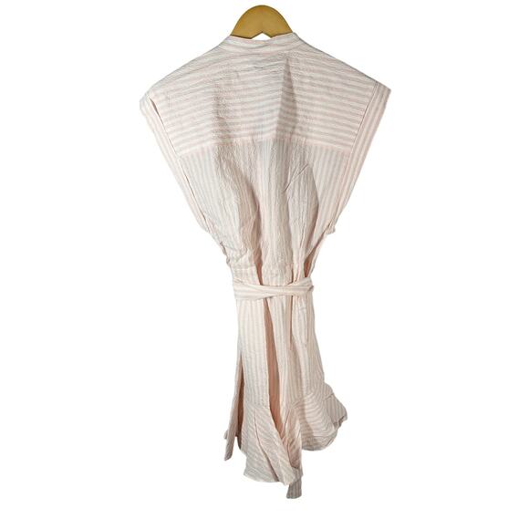 VERONICA BEARD Avella Ruffle Stripe Seersucker Mini Dress Size US 4 - Picture 3 of 13